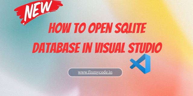 How to open sqlite database in visual studio